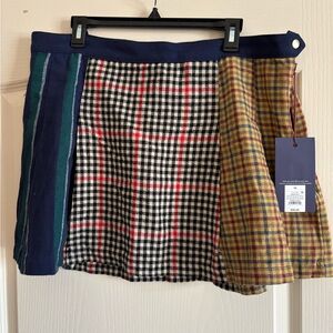 Rowing Blazers Patchwork Mini Skirt - Navy, Black, White, Red & Mustard
